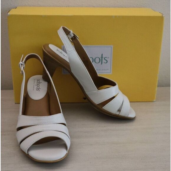 Comfortiva x Soft Spots Women Sz 9M White Velvet Sheep Nappa Neima Dress Sandals - Picture 2 of 13